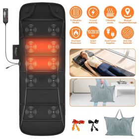 Vibration Massage Mat with Heat Full Body Massage Mattress Pad Electric Heated Massager with 10 Motors 9 Modes 9 Intensities 3 Heating Levels 3 T