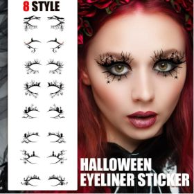 Halloween Eyeliner Patch, Scary Fashion Party Makeup Kit Bat Spider Decorative Eyeliner Eyeshadow Patch (Option: 2pcs)