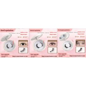 Magnetic Suction False Eyelashes Little Devil Supernatural Magnet Suit (Option: Set-1pair Eyelash Plus White Clip)